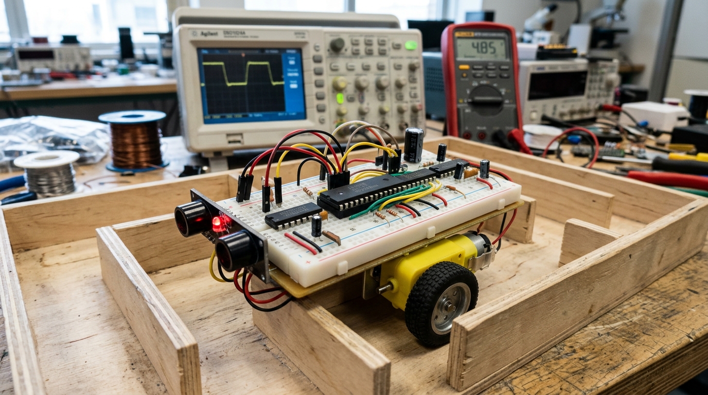 Maze Solver Robot using Digital Logic Gates