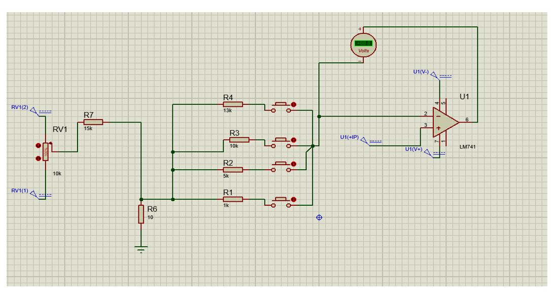 Multi-Range DC Voltage Measurement Circuit Schematic
